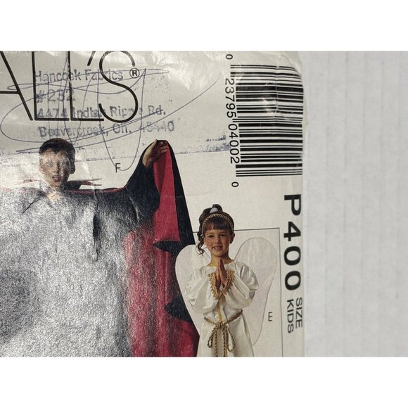 McCalls P400 Kids Halloween Costume Pattern Angel Ghost Wizard Witch Cosplay - Picture 2 of 5